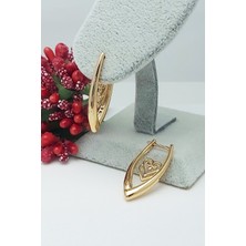 Caisya Butik Rose Altın Kaplama Vip Seri Xuping Kalp Motifli V Küpe 2,8 cm