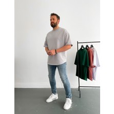 Bybasicman Ice Gri Iki Iplik Basic T-Shirt BY-1208