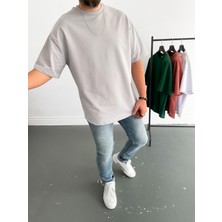 Bybasicman Ice Gri Iki Iplik Basic T-Shirt BY-1208