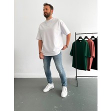 Bybasicman Beyaz Iki Iplik Basic T-Shirt BY-1208