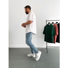 Bybasicman Beyaz Iki Iplik Basic T-Shirt BY-1208