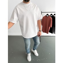 Bybasicman Beyaz Iki Iplik Basic T-Shirt BY-1208