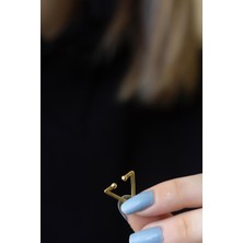 By Barun  Sarı Renk Gold Üçgen 925 Ayar Gümüş Kıkırdak Earcuff Küpe