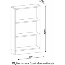 Can Mobilya ve Dekorasyon Dekoratif 3 Raflı Kitaplık