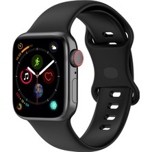 Yue Store Apple Watch S 7 45 mm / 6 & Se & 5 & 4 44 mm / 3 & 2 & 1 42 mm Siyah Kordon (Yurt Dışından)