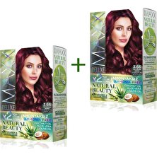 Maxx Deluxe 2 Paket Natural Beauty Amonyaksız Saç Boyası 3 66 Patlıcan Moru