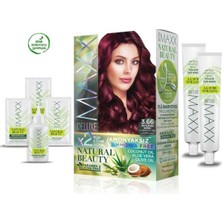 Maxx Deluxe 2 Paket Natural Beauty Amonyaksız Saç Boyası 3 66 Patlıcan Moru