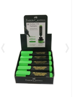 Faber-Castell Faber Castell Fosforlu Kalem Yeşil 10 Adet ( 1 Paket 10 Adet ) 011651
