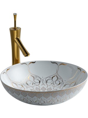 Lena E-7032 Tezgah Üstü Lavabo Altın