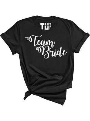 Tüşört Bride Team Yazılı Baskılı Bisiklet Yaka Tshirt