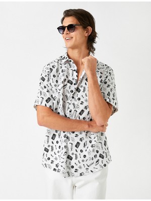 Koton Desenli Kısa Kollu Gömlek