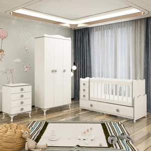 Garaj Home Melina Yıldız 3 Kapaklı Bebek Odası Takımı - Gri-