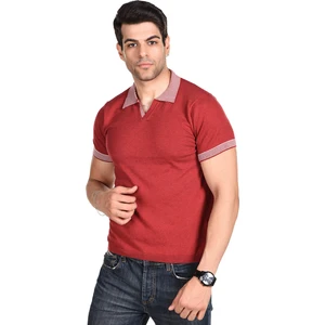 Trist Star KIRMIZI Erkek Penye Pamuklu Polo Yaka Kısa Kollu Yazlık Triko