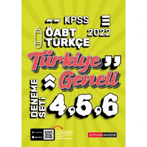 Pegem Akademi Yayıncılık 2022 KPSS ÖABT Türkçe 4-5-6 (3'lü Deneme)