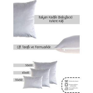 Cango Home Bej Kadife (Babyface) Çift Taraflı Kırlent Kılıfı