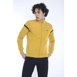 Erkek Spor, 4 Cepli, Dik Yaka, 4 Mevsim, Süper 2 İplik Hardal Eşofman Takımı - 5876