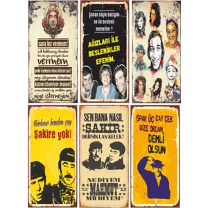 Hayat Poster Yeşilçam Retro Ahşap Poster Seti - 5