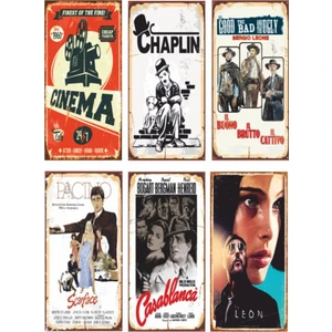 Hayat Poster Sinema Temalı 6lı Ahşap Poster Seti-1