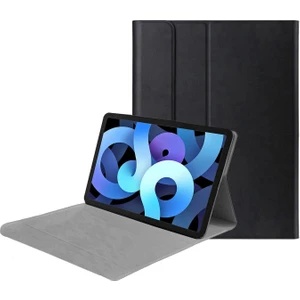 iPad Air 5. Nesil 10.9 Sleeve Serisi Mıknatıs Kapaklı Standlı Suni Deri Kılıf - Siyah