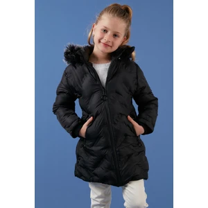 Içi Peluş Astarlı Çıkarılabilir Kapüşonlu Cepli Kışlık Mont Kız Çocuk Mont 5760004