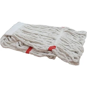 Geniş Yedek Islak Mop Paspas Ucu Başlığı Püskül - Pamuklu - 320 Gram. - 25 Cm. - Beyaz