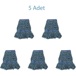 Geniş Islak Mop Püskül Paspas Başlığı - 25 Cm. - 500 Gr. - Pamuklu - 5 Adet