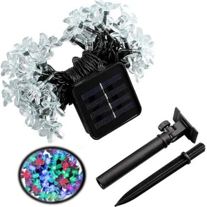 Çicek Desenli 20Watt 20 Led Güneş Panelli Solar 5 Metre Işık Zinciri