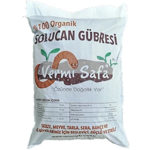 %100 Organik Vermisafa Katı Solucan Gübresi 10 kg Lamine Çuvallı