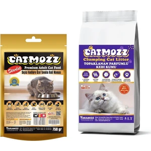 Starlet Tavuklu Yetişkin Kedi Maması 750 Gr+ Premium Topaklanan Bentonit Kedi Kumu 5lt