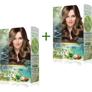 Maxx Deluxe 2 Paket Natural Beauty Amonyaksız Saç Boyası 7 3 Fındık Kabuğu