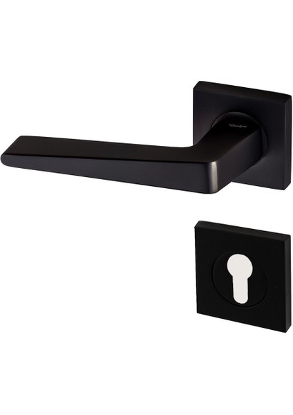 Penta Mat Siyah Rozetli Kapı Kolu