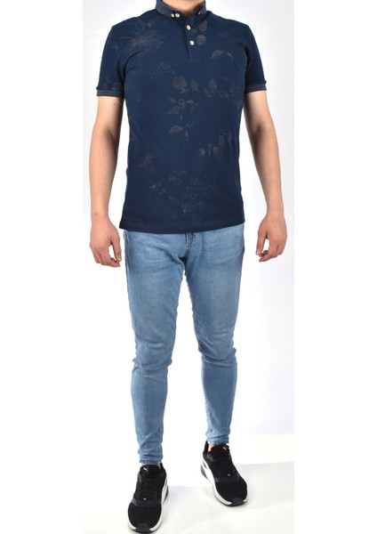 7149 Pike Polo Likralı Tişört/lacivert/l