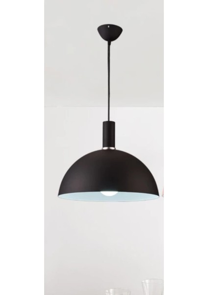 Retro Metal Siyah Dekoratif Rustik Kafe Mutfak Sarkıt Avize Çap 30 cm