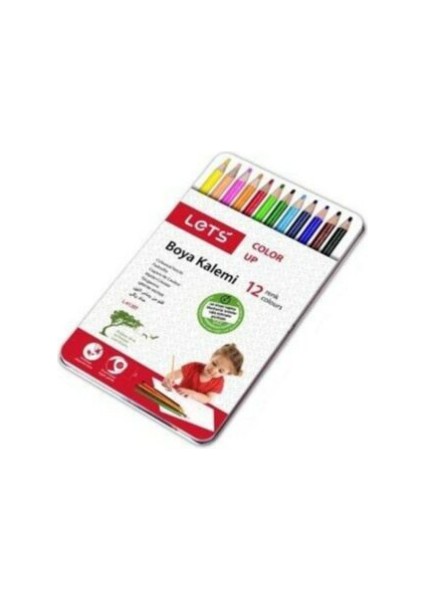 Lets 12 Renk Boya Kalemi Metal Kutu L-4120T