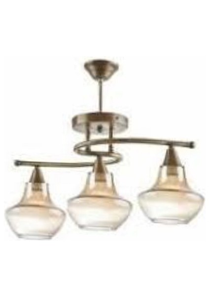 Eskitme Metal Dekoratif 3 Lü Tavan Plofyoner Avize