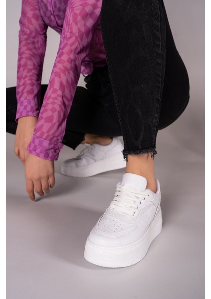 Beyaz Kadın Sneaker 0012255 fiyatları