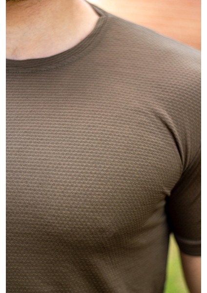 Haki Yeşil Basic Rahat İnce Petek Kumaş Spor Erkek T-Shirt 22ETSHPORT fiyatları
