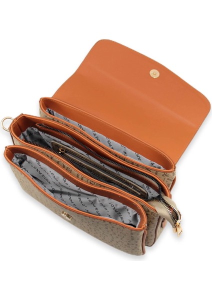 Kadın 3 Bölmeli Mıknatıs Kapaklı El ve Omuz Çantası PBU2186 indirimleri