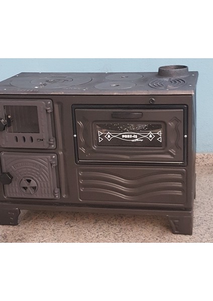 Mat Siyah MF65 Model Soba Kuzine Soba 40 cm Fırınlı Soba