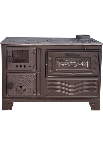 Mat Siyah MF65 Model Soba Kuzine Soba 40 cm Fırınlı Soba