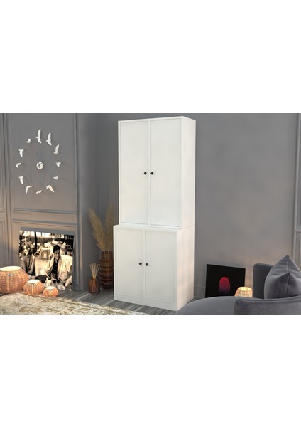 Dolapli Vitrin Beyaz 65 cm VTR-1006-Ç fiyatları