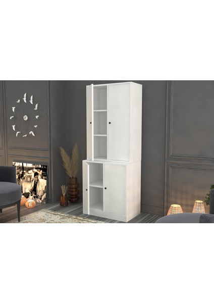Dolapli Vitrin Beyaz 65 cm VTR-1006-Ç modelleri