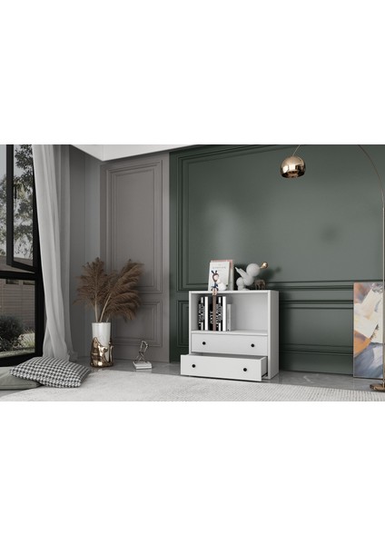 Çekmeceli Rafli Kitaplik 65 cm Beyaz KTP-1158-Ç modelleri