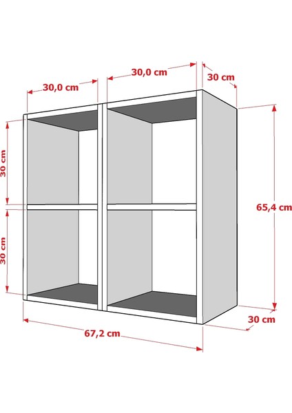 4 Rafli Kitaplik 67 cm Beyaz KTP-1210 modelleri