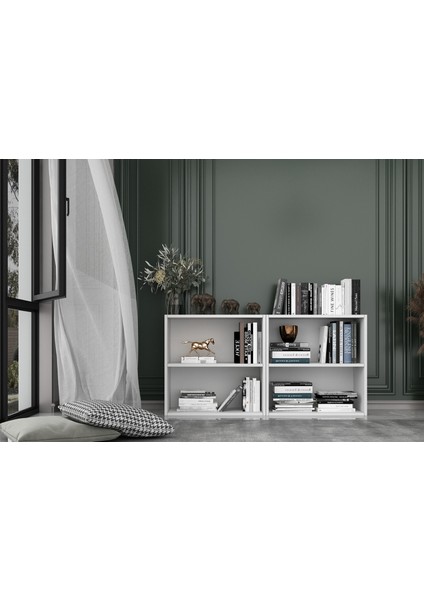 Rafli Kitaplik 130 cm Beyaz KTP-1250