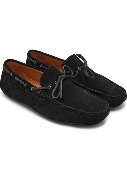 Connor Siyah Erkek Süet Loafer