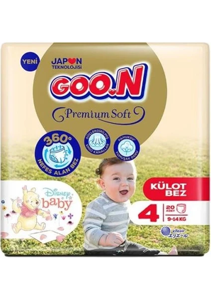 Premium Soft 4 Numara Külot Bez 9-14 kg 20 Adet