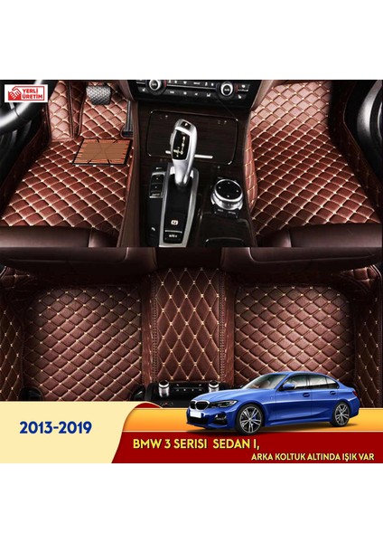 MİREN Bmw 3 Serisi 2013-2019 sedan i ışıklı Uyumlu 5d Havuzlu Suni Deri OTO PASPAS