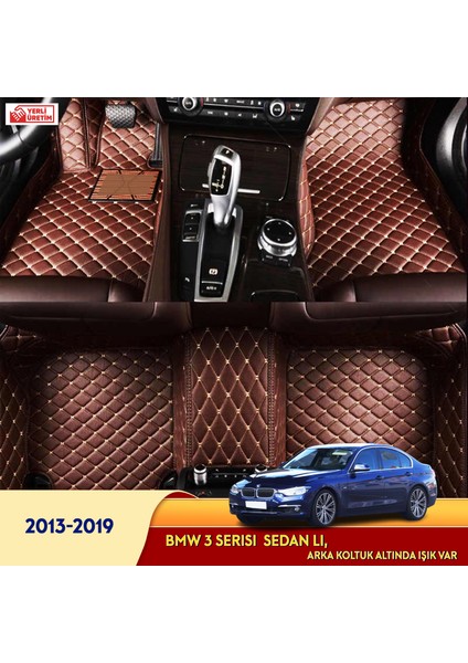 MİREN Bmw 3 Serisi 2013-2019 sedan Li ışıklı Uyumlu 5d Havuzlu Suni Deri OTO PASPAS