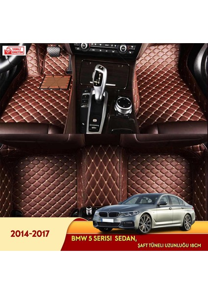 MİREN Bmw 5 Serisi 2014-2017 sedan (18cm) Uyumlu 5d Havuzlu Suni Deri OTO PASPAS